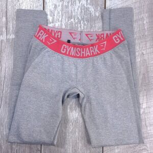 Gymshark Leggings Women Size S Grey Pink Logo Waistband Dry Moisture Management